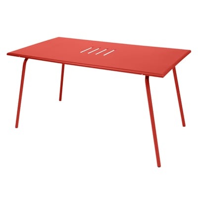Monceau rechteckiger Tisch / 146 x 80 cm - für 6 Personen - Fermob rot/orange en metall