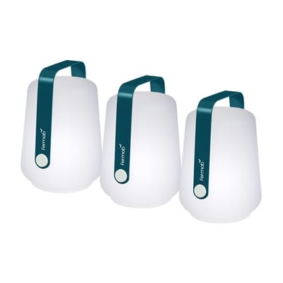 Balad LED Lampe ohne Kabel / H 13,5 cm - Set de 3 lampes - Fermob blau en plastikmaterial