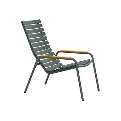 ReCLIPS Lounge-Sessel / Armlehnen Bambus - Recycling-Kunststoff - Houe grün en plastikmaterial