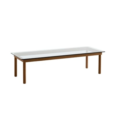 Kofi Couchtisch / 140 x 50 cm - Glas & Holz - Hay holz natur en glas