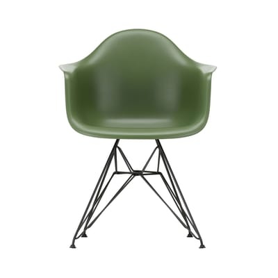 DAR - Eames Plastic Armchair Sessel / (1950) - Schwarze Beine - Vitra grün en plastikmaterial