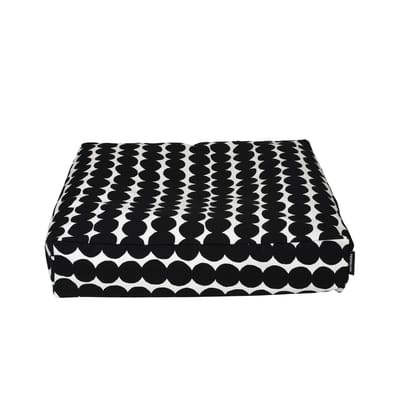Räsymatto Bodenkissen / 55 x 55 x H 12 cm - Marimekko weiß/schwarz en textil