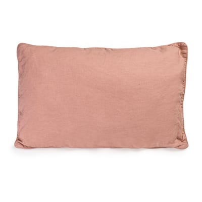 Kissen / 35 x 55 cm - Leinen gewaschen - Au Printemps Paris rosa/orange/braun en textil