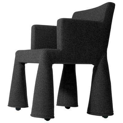 V.I.P. Chair Sessel mit Rollen - Moooi grau en metall/textil