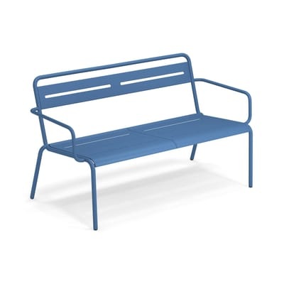 Star Stapelbare Bank / Mit Armlehnen - L 129 cm - Emu blau en metall