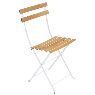 Bistro Klappstuhl / Metall & Holz - Fermob weiß en holz