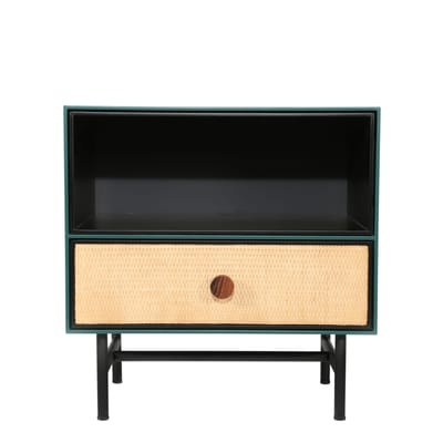 Essence Nachttisch / Holz & Rattan - Maison Sarah Lavoine schwarz/holz natur en holz