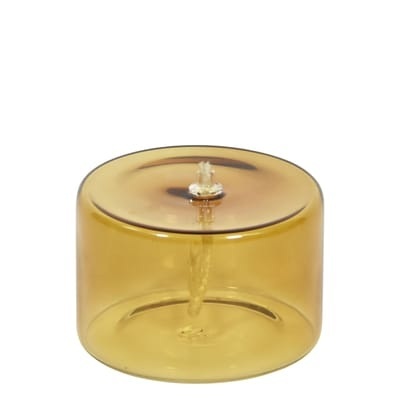 Olie Öllampe / Ø 10 cm x H 6,5 cm - ENOstudio gelb/braun en glas