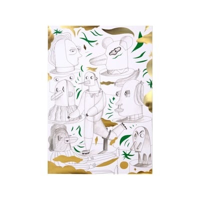 Jaime Hayon x The Wrong Shop - Animalothèque Poster / 49 x 67,8 cm - Exklusivität - The Wrong Shop grün en papierfaser