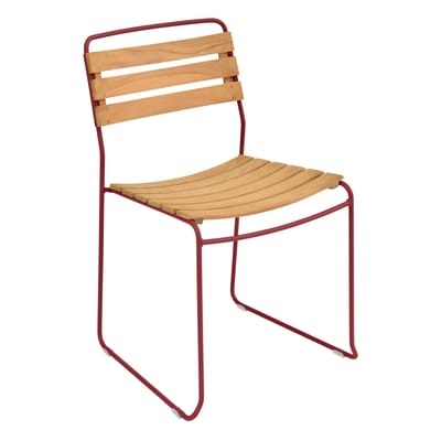 Surprising Stapelbarer Stuhl / Holz & Metall - Fermob rot/holz natur en metall/holz
