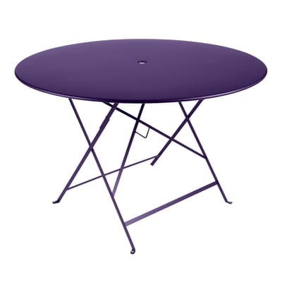 Bistro Klapptisch / Ø 117 cm - 6/8 personnes - Trou parasol - Fermob violett en metall