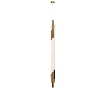 ORG Vertical Small Pendelleuchte / LED - H 130 cm / Glas - DCW éditions weiß en glas