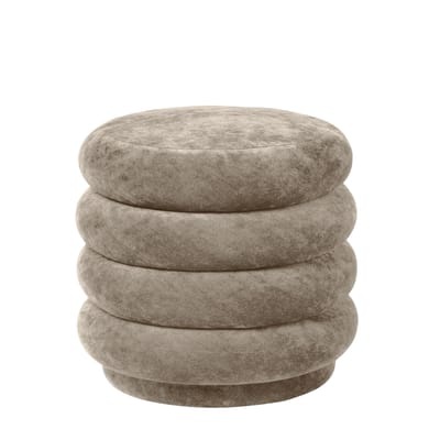 Sitzkissen Round Small textil beige / Ø 47 - Velours - Ferm Living beige en textil