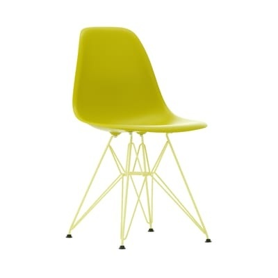 DSR Colours - Eames Plastic Side Chair Stuhl / (1950) - Farbige Beine - Vitra gelb en plastikmaterial
