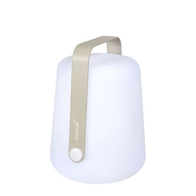 Balad Small LED Lampe ohne Kabel / H 25 cm - Aufladbar über USB - Fermob grau en plastikmaterial
