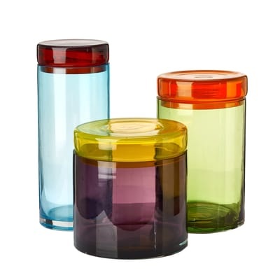 Gefäss / 3er Set - Mundgeblasenes Glas - Pols Potten bunt en glas