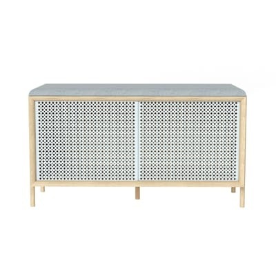 Gabin Bank / Mit Kissen & Stauraum - L 92 cm - Hartô grau en metall/textil/holz