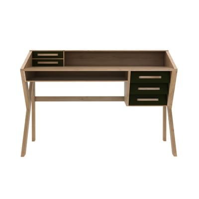 Origami Schreibtisch / Eiche massiv - 135 cm / 5 Schubladen - Ethnicraft schwarz/holz natur en holz