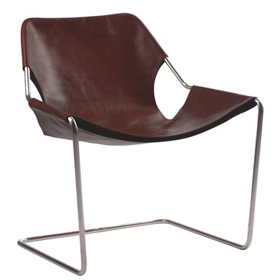 Paulistano Sessel Edelstahl - Objekto braun en leder