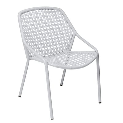 Croisette Stapelbarer Sessel / mit Kunststoff-Geflecht - Fermob weiß en plastikmaterial