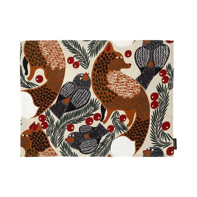Ketunmarja Tisch-Set / Baumwolle beschichtet - 31 x 42 cm - Marimekko rot/braun/grau en textil