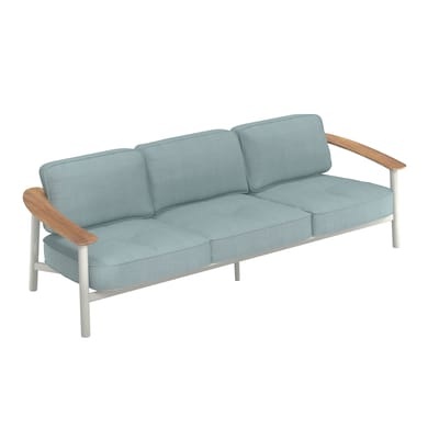 Gartensofa 3-Sitzer Twins metall weiß Holz & Metall / L 241,5 cm - Emu weiß en metall