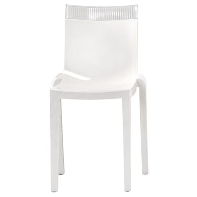 Stapelbarer Stuhl Hi Cut plastikmaterial weiß transparent Gestell weiß lackiert - Kartell weiß en plastikmaterial
