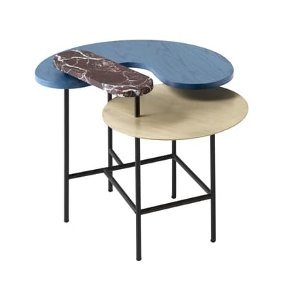 Couchtisch Palette JH8 metall holz stein blau rot gold / 3 Tischplatten - &tradition blau en metall