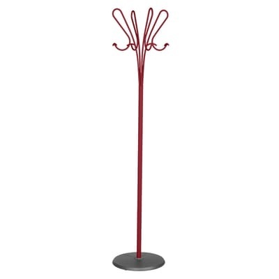 Accroche-Cœurs Kleiderständer mit Fuß / Metall - H 174 cm / Neuauflage des Originalmodells aus dem Jahr 1993 - Fermob rot en metall