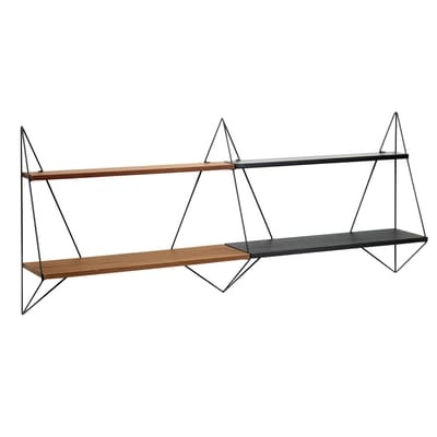 Regal Butterfly metall schwarz holz natur / L 150 cm x H 64 cm - Serax schwarz en metall