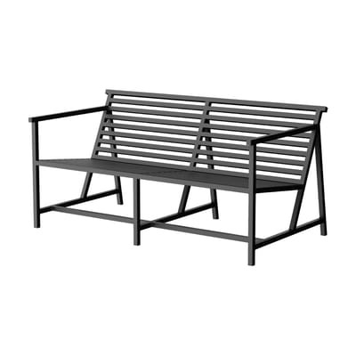 Bank mit Rückenlehne 19 Outdoors Lounge metall schwarz / L 145 cm - NINE schwarz en metall