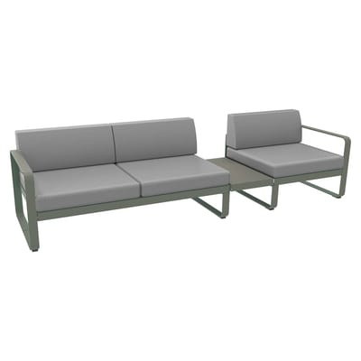 Bellevie Sofa / n° 1 B - L 275 cm - Stoff flanellgrau - Fermob grau en metall/textil