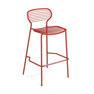 Apero Stapelbarer Barhocker / H 75 cm - Stahl - Emu rot en metall