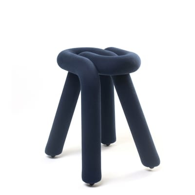 Bold Hocker gepolstert / Stoff - Moustache blau en textil