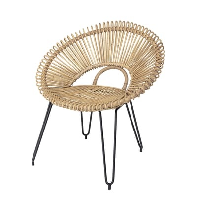 Sessel / Rattan & Metall - Bloomingville beige/holz natur en faser/holz