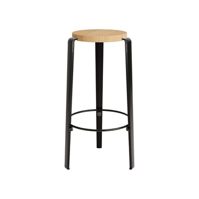 Barhocker Big Lou holz schwarz / H 76 cm - Eiche - TIPTOE schwarz en holz