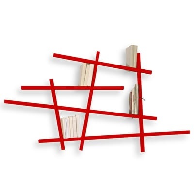Mikado Small Bücherregal farbig - kleines Modell - Compagnie rot en holz