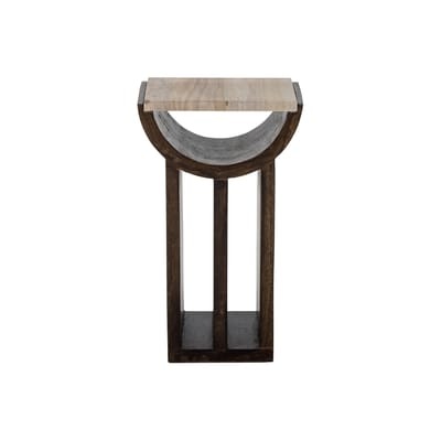 Saphia Beistelltisch / Marmor & Holz - 30 x 24 x H 50 cm - Bloomingville beige en holz