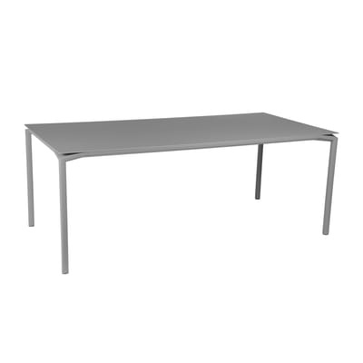 rechteckiger Tisch Calvi metall grau / 195 x 95 cm - Aluminium / 10 bis 12 Personen - Abnehmbare Platte - Fermob grau en metall