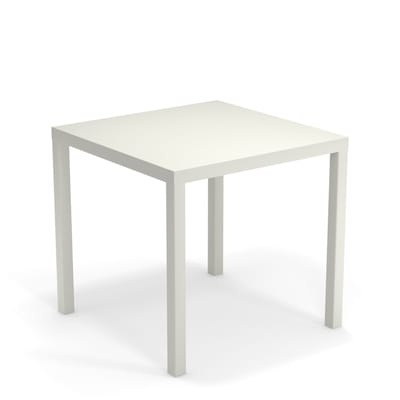 Nova quadratischer Tisch / Metall - 80 x 80 cm - Emu weiß en metall