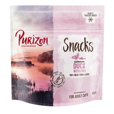 Purizon Snack Ente mit Fisch - getreidefrei - 3 x 40 g