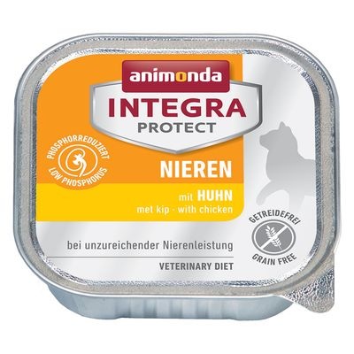Sparpaket: 12 x 100 g Animonda Integra Protect Adult Niere Schale - mit Huhn