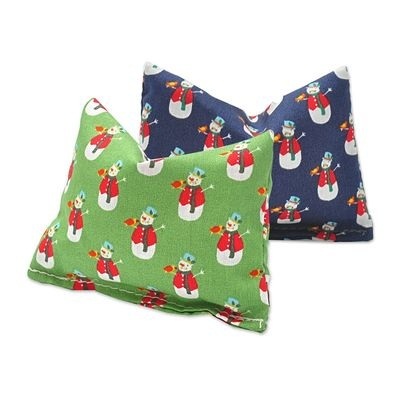 Aumüller Baldini Katzenspielkissen grün und blau, Weihnachtsedition - 2 Stück
