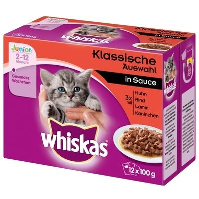 Megapack Whiskas Junior Frischebeutel 48 x 100 g - Ragout Geflügelauswahl (48 x 85 g)