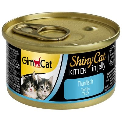 10 + 2 gratis! 12 x 70 g GimCat ShinyCat Jelly - Kitten Thunfisch
