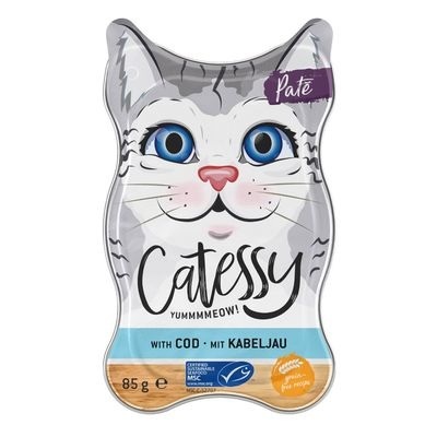 Catessy Schälchen Paté mit Häppchen und MSC Kabeljau - 36 x 85 g