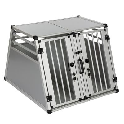 Autohundebox AluRide Doppelbox - Grösse L: B 80 x T 92 x H 65 cm