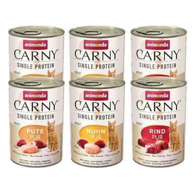 Probierpaket Animonda Carny Single Protein Adult 6 x 400 g - Mix