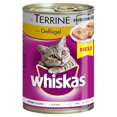 Whiskas 1+ Dosen 12 x 400 g - 1+ Geflügel in Sauce