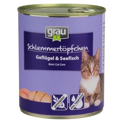 Sparpaket Grau Schlemmertöpfchen getreidefrei 12 x 800 g - Huhn & Kalb